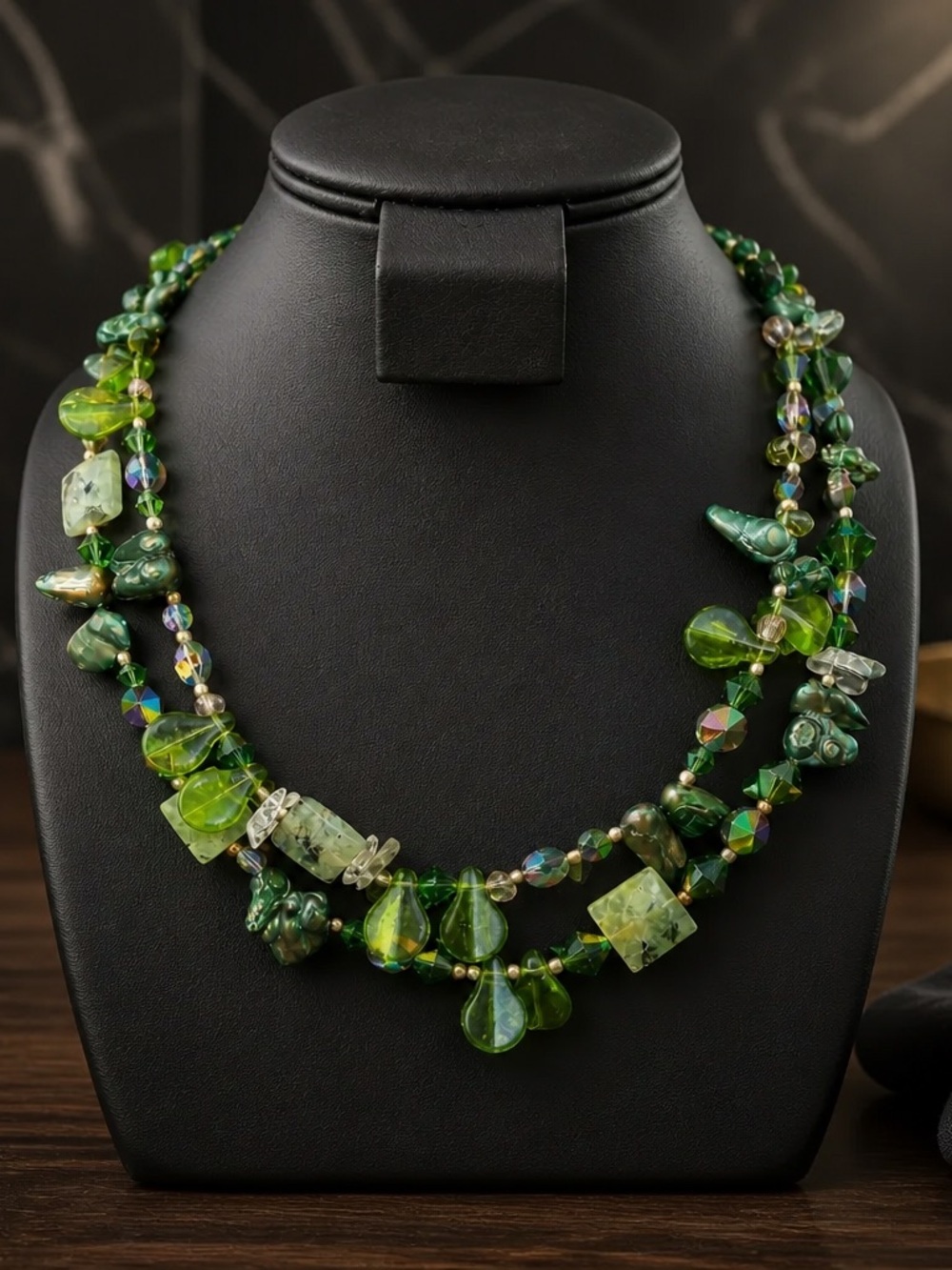Handcrafted Green Multi-Bead Women's Necklace